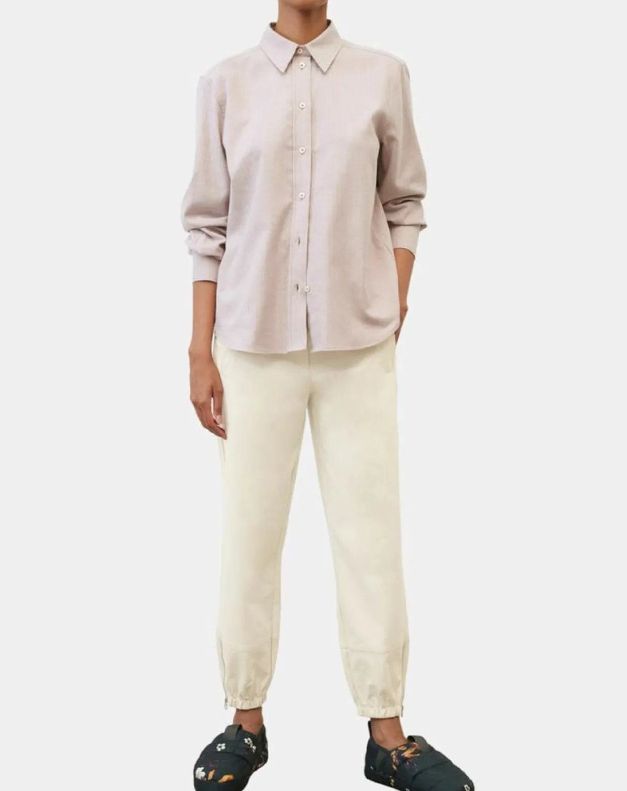 Chemise en Flanelle manches ballons violet clair-Marc O'Polo Sale
