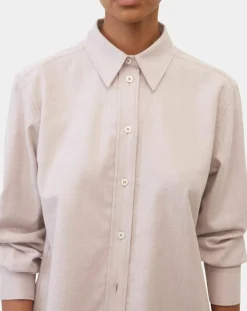 Chemise en Flanelle manches ballons violet clair-Marc O'Polo Sale