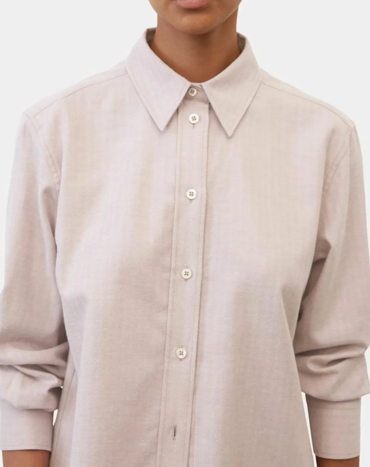 Chemise en Flanelle manches ballons violet clair-Marc O'Polo Sale
