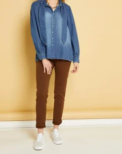 Femme Acquaverde Chemises^Chemise en jean Blue Ella worn