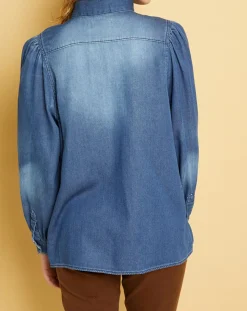 Femme Acquaverde Chemises^Chemise en jean Blue Ella worn