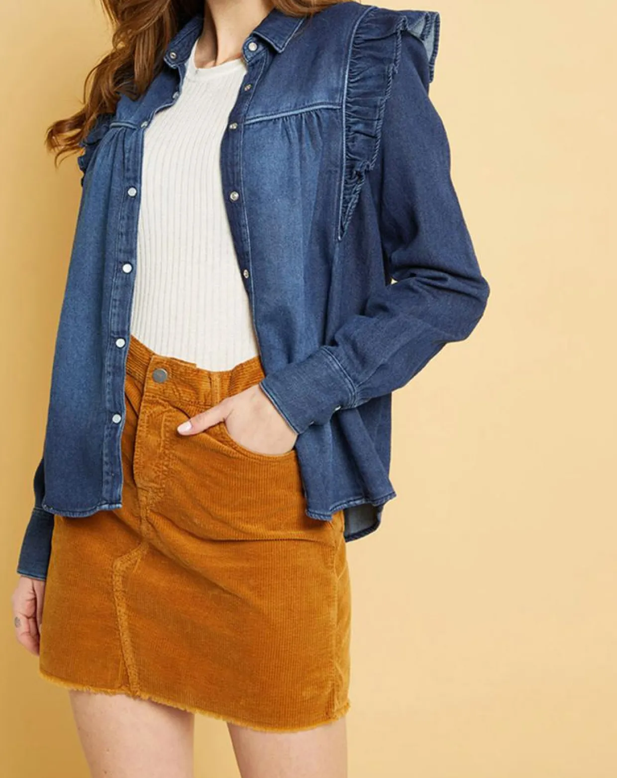 Femme Acquaverde Chemises^Chemise en jean Blue Gilda aged wash