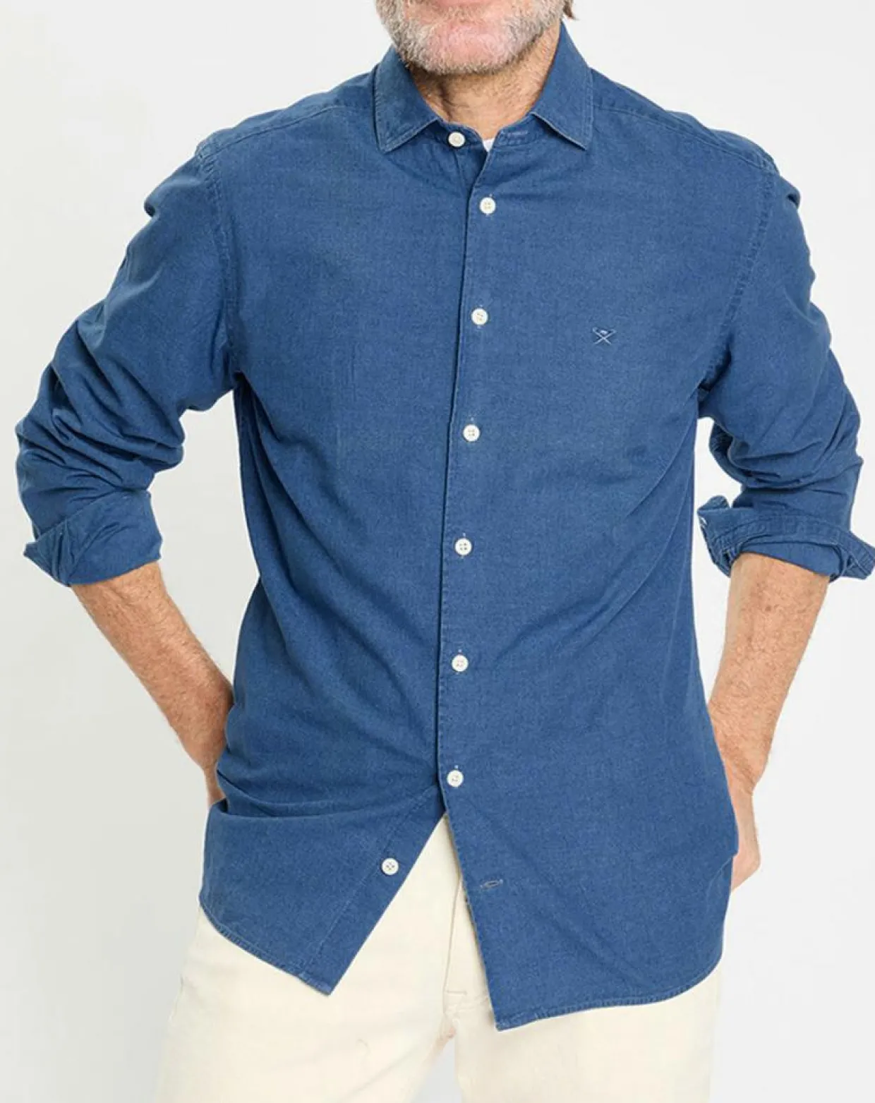 Chemise en Jean Slim Fit bleu moyen-Hackett London Outlet
