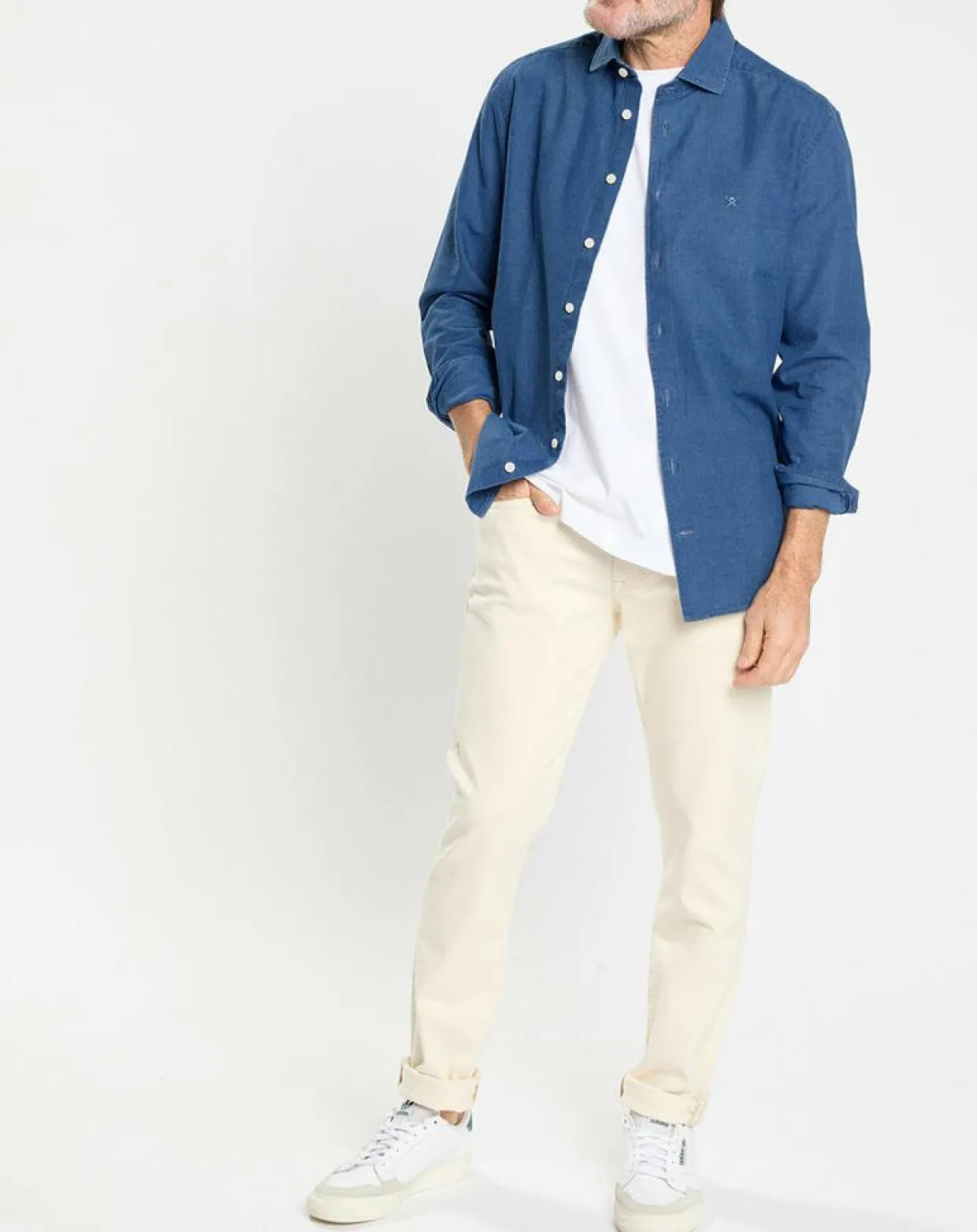 Chemise en Jean Slim Fit bleu moyen-Hackett London Outlet