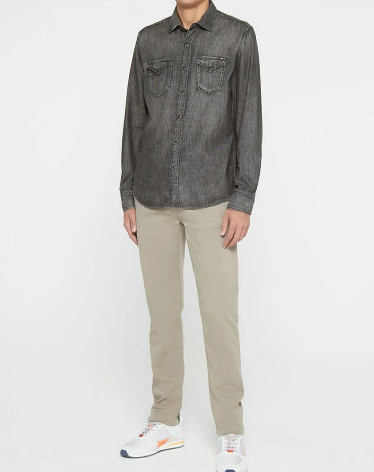 Chemise en Jean Slim Fit gris foncé-Replay Best
