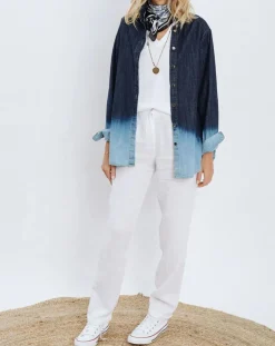 Femme Lauren Vidal Chemises^Chemise en Jean Store bleue