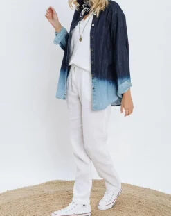 Femme Lauren Vidal Chemises^Chemise en Jean Store bleue