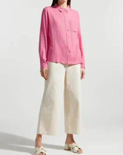 Femme Garance Paris Chemises^Chemise en Lin mélangé Leane rose vif