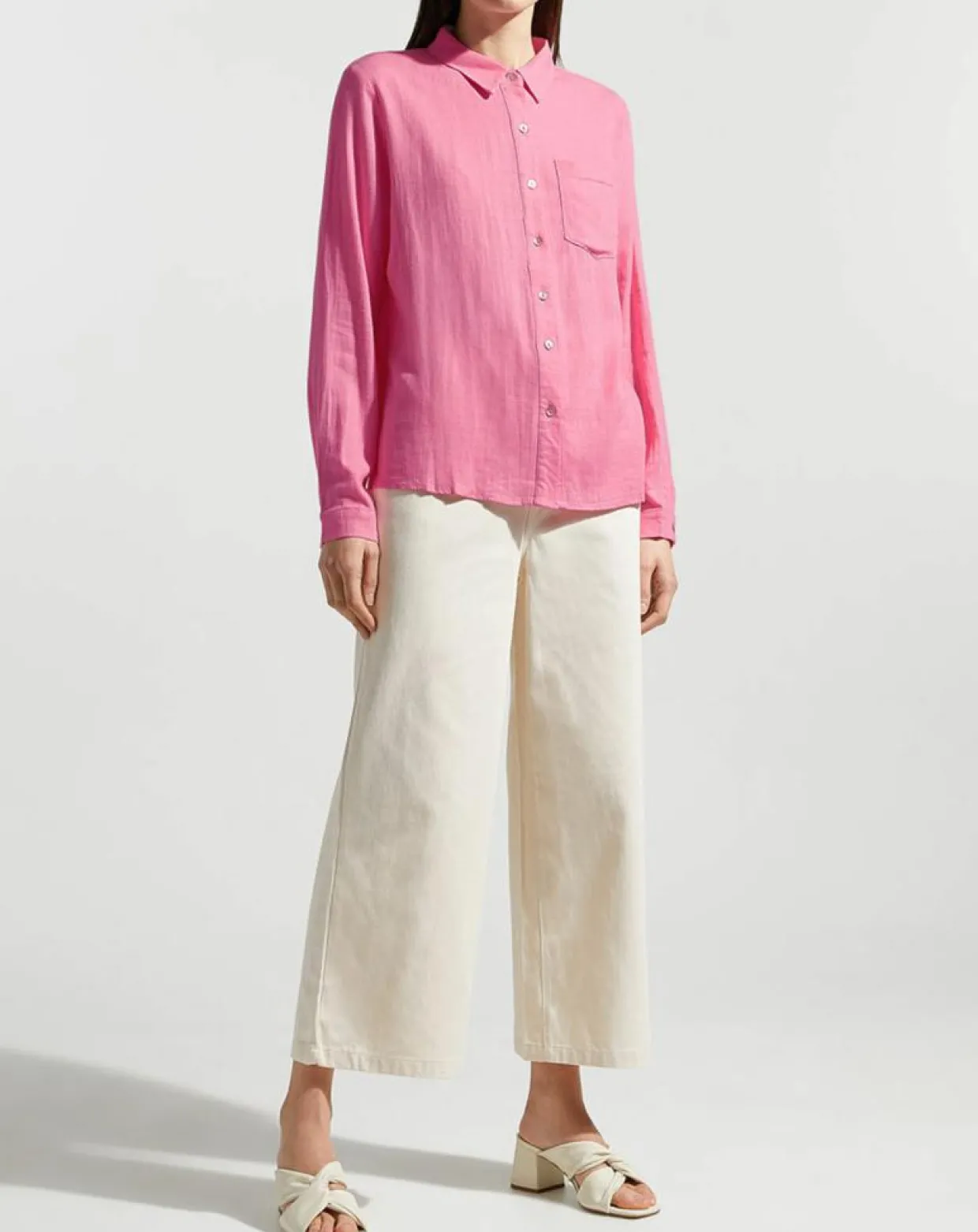 Femme Garance Paris Chemises^Chemise en Lin mélangé Leane rose vif