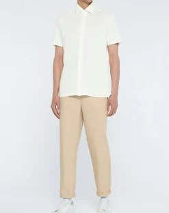 Homme Hackett London Chemises^Chemise en Lin mélangé Slim Fit Polo Piqué écrue