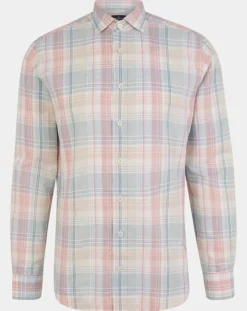 Chemise en Lin mélangé Slim Fit à carreaux multicolore-Hackett London New