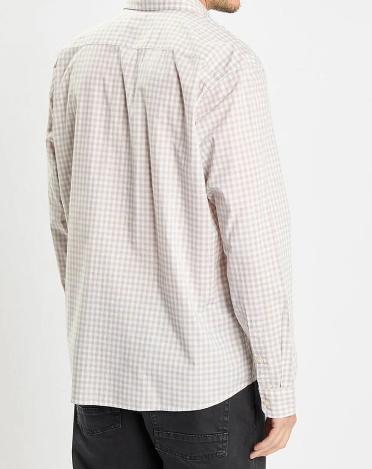 Homme Marc O'Polo Chemises^Chemise en Popeline 100% Coton Bio Regular Fit vichy blanc/beige
