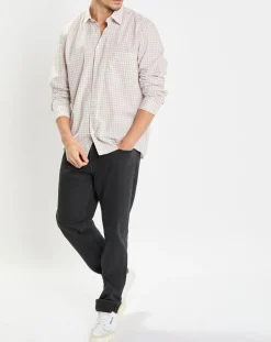 Homme Marc O'Polo Chemises^Chemise en Popeline 100% Coton Bio Regular Fit vichy blanc/beige