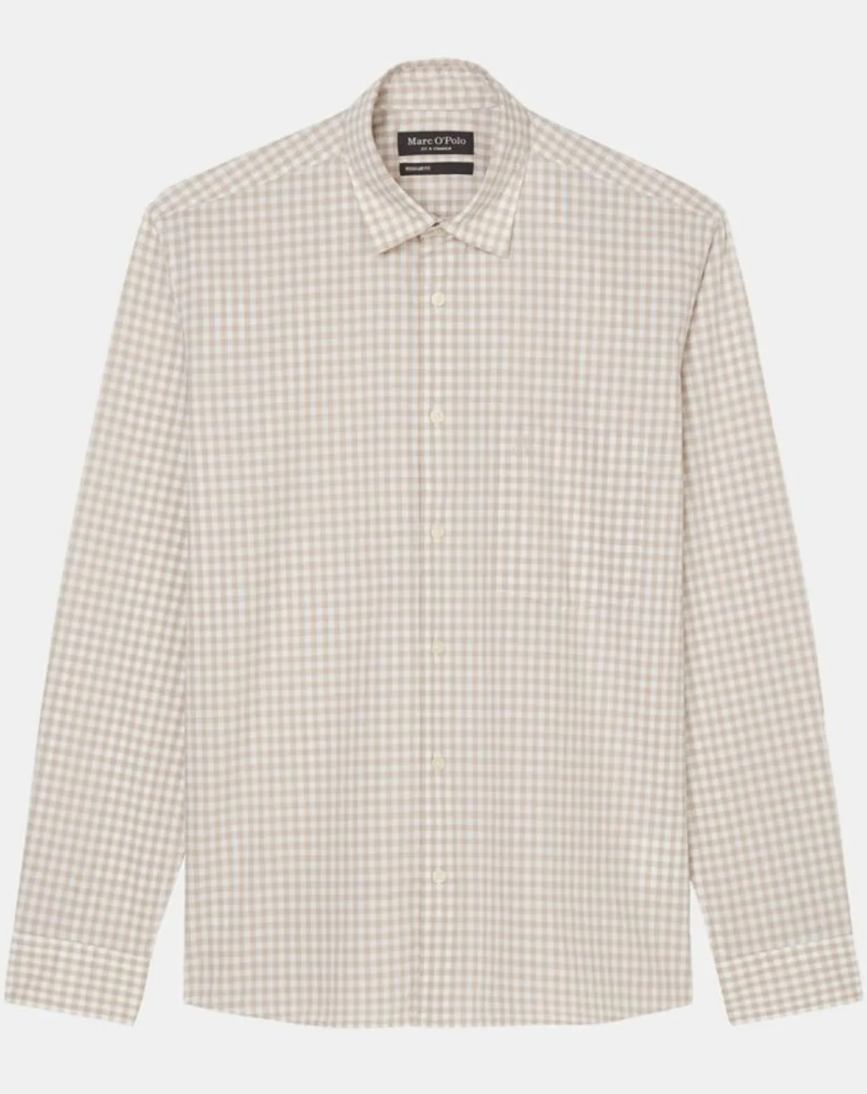 Homme Marc O'Polo Chemises^Chemise en Popeline 100% Coton Bio Regular Fit vichy blanc/beige
