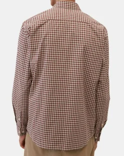 Homme Marc O'Polo Chemises^Chemise en Popeline 100% Coton Bio Regular Fit vichy blanc/rouge