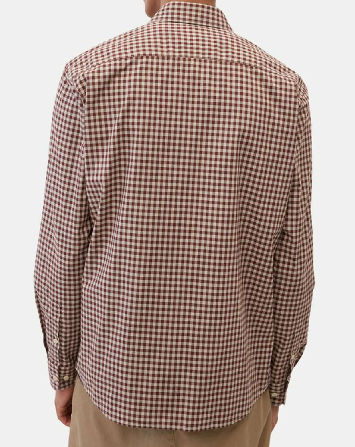 Homme Marc O'Polo Chemises^Chemise en Popeline 100% Coton Bio Regular Fit vichy blanc/rouge