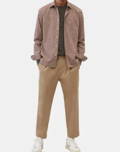 Homme Marc O'Polo Chemises^Chemise en Popeline 100% Coton Bio Regular Fit vichy blanc/rouge