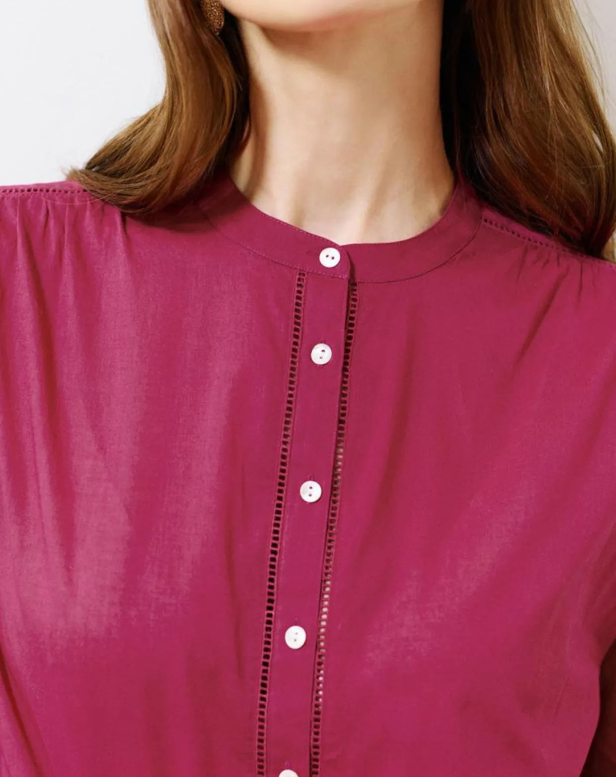 Chemise en Popeline Clarisse groseille-Caroll Best