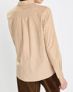 Femme Marc O'Polo Chemises^Chemise en Velours côtelé fin Milleraies beige