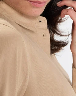 Femme Marc O'Polo Chemises^Chemise en Velours côtelé fin Milleraies beige