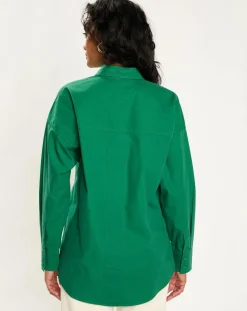 Chemise Epaisse Coton uni verte-Esprit Sale