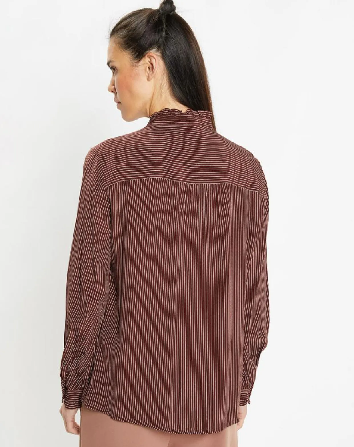 Chemise fluide col lavallière Gemma marron-Galeries Lafayette Hot