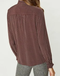 Chemise fluide col lavallière Gemma marron-Galeries Lafayette Hot