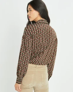 Chemise fluide Store imprimée forest kaki/marron-Lauren Vidal