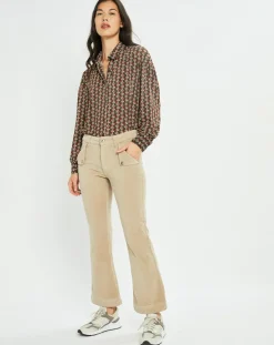 Chemise fluide Store imprimée forest kaki/marron-Lauren Vidal