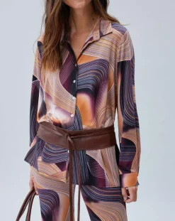Femme Lauren Vidal Chemises^Chemise fluide Store imprimée violette