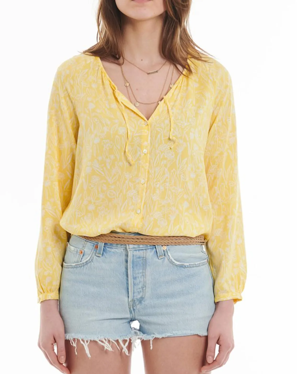 Chemise imprimé floral jaune-Marc O'Polo Best