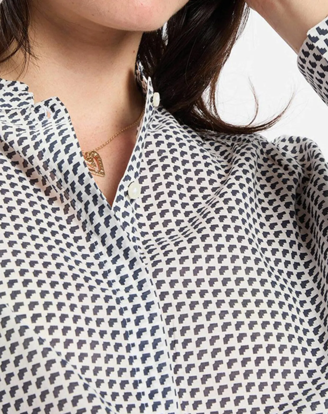 Femme Marc O'Polo Chemises^Chemise imprimée blanc/bleu