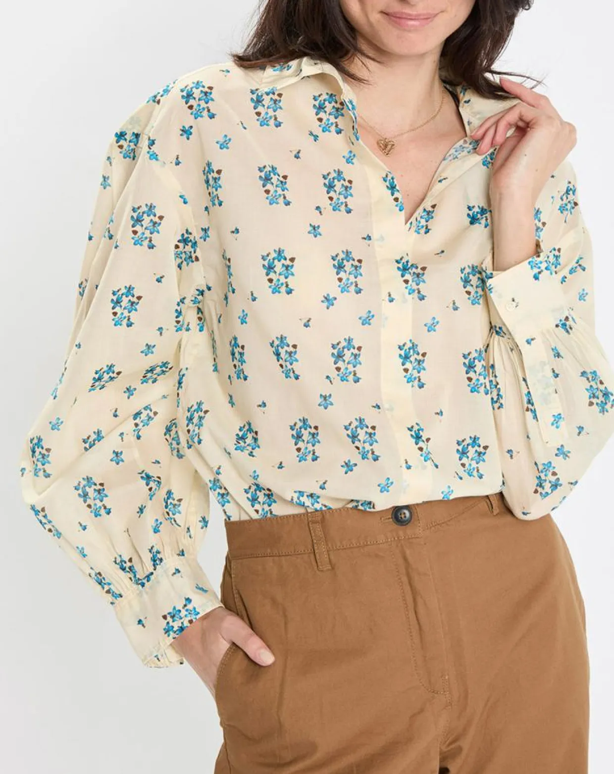 Femme Marc O'Polo Chemises^Chemise imprimée blanc/bleu