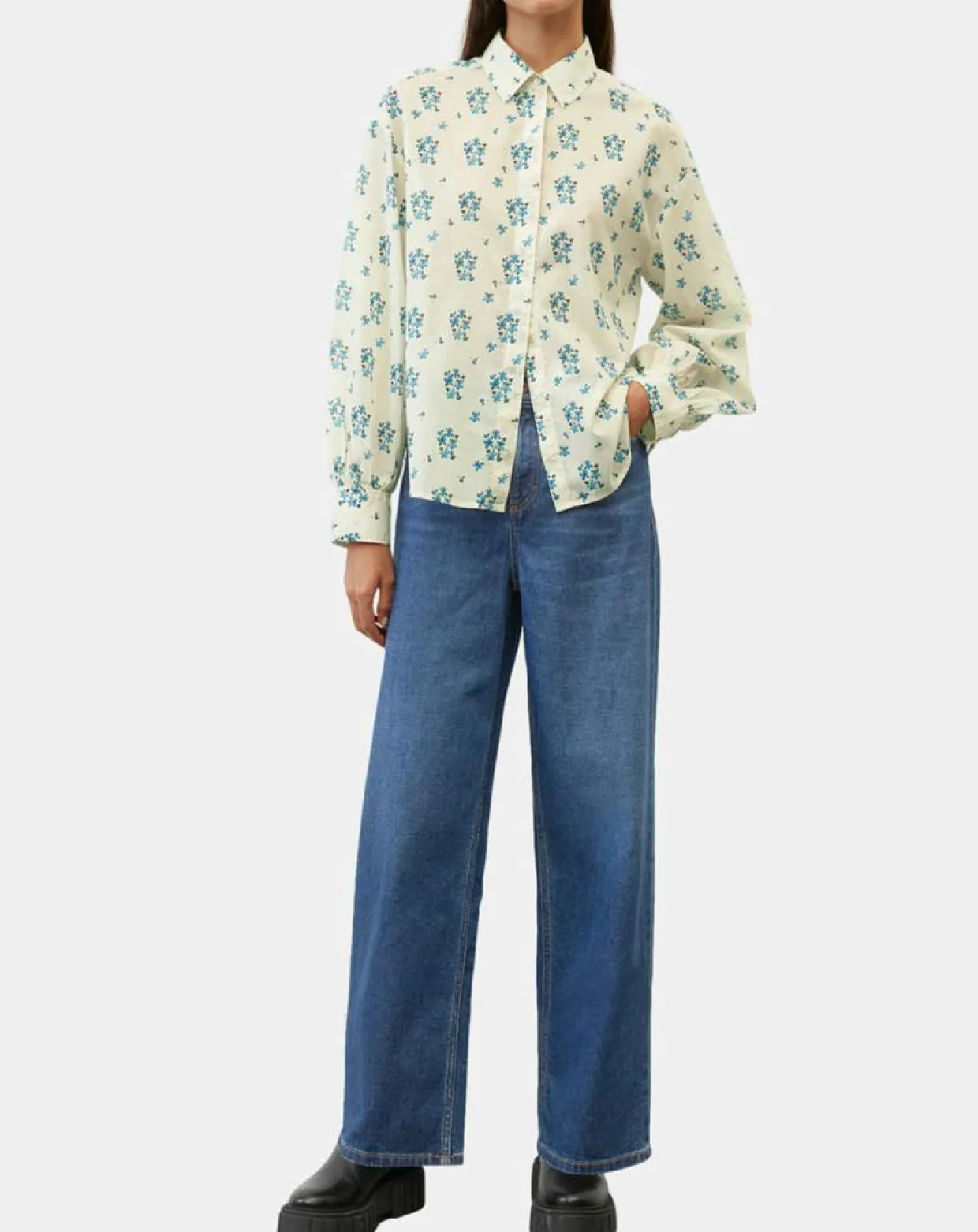 Femme Marc O'Polo Chemises^Chemise imprimée blanc/bleu