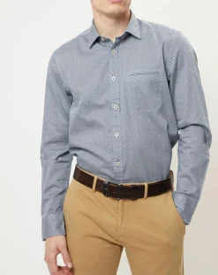 Chemise imprimée regular fit bleu/blanc-Marc O'Polo Best