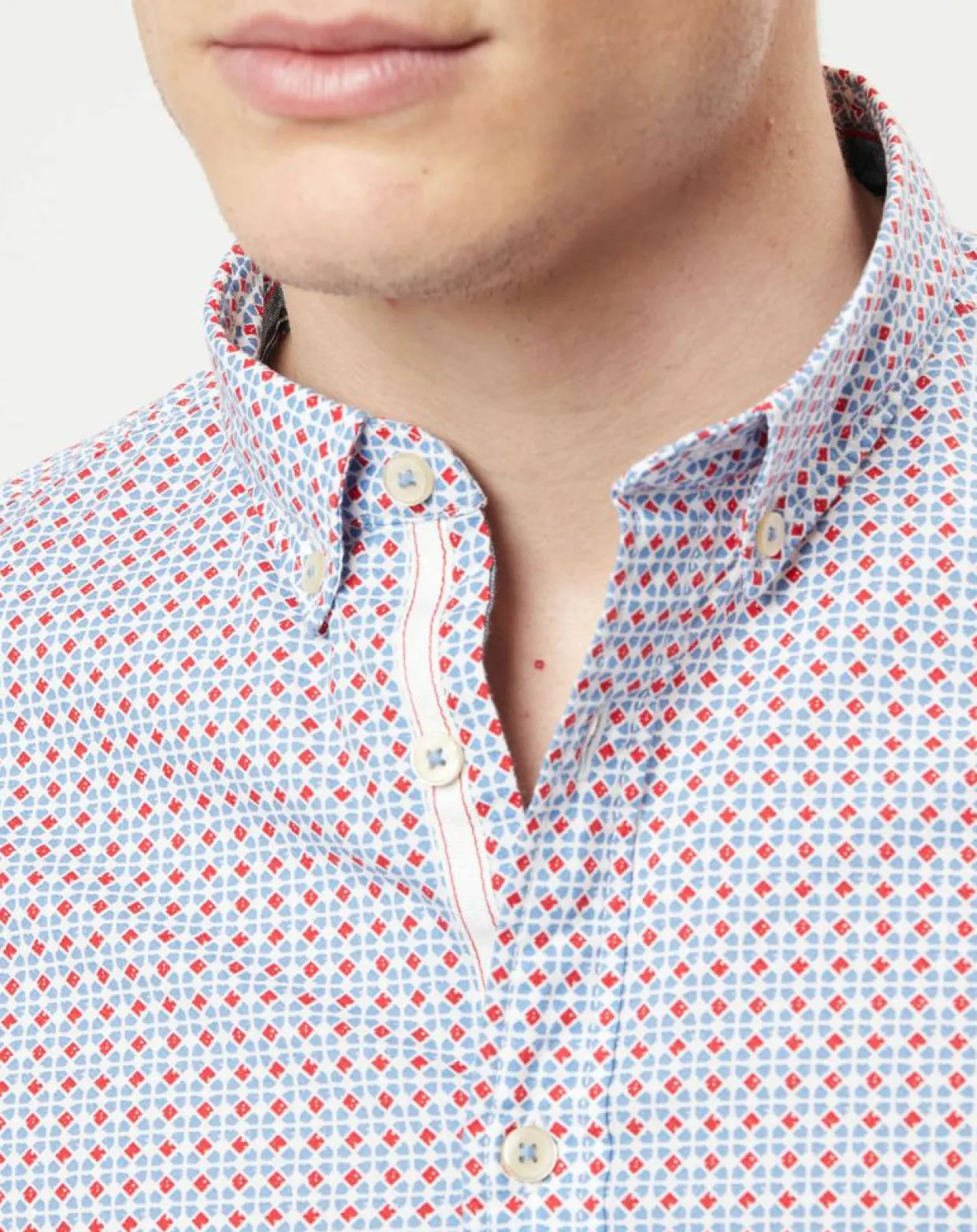 Homme Marc O'Polo Chemises^Chemise imprimée shaped fit rouge/blanc
