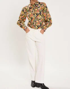 Chemise Liberty Fauve imprimée noir/multicolore-Manoush Sale