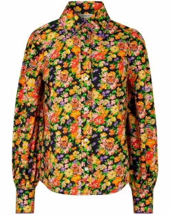 Chemise Liberty Fauve imprimée noir/multicolore-Manoush Sale