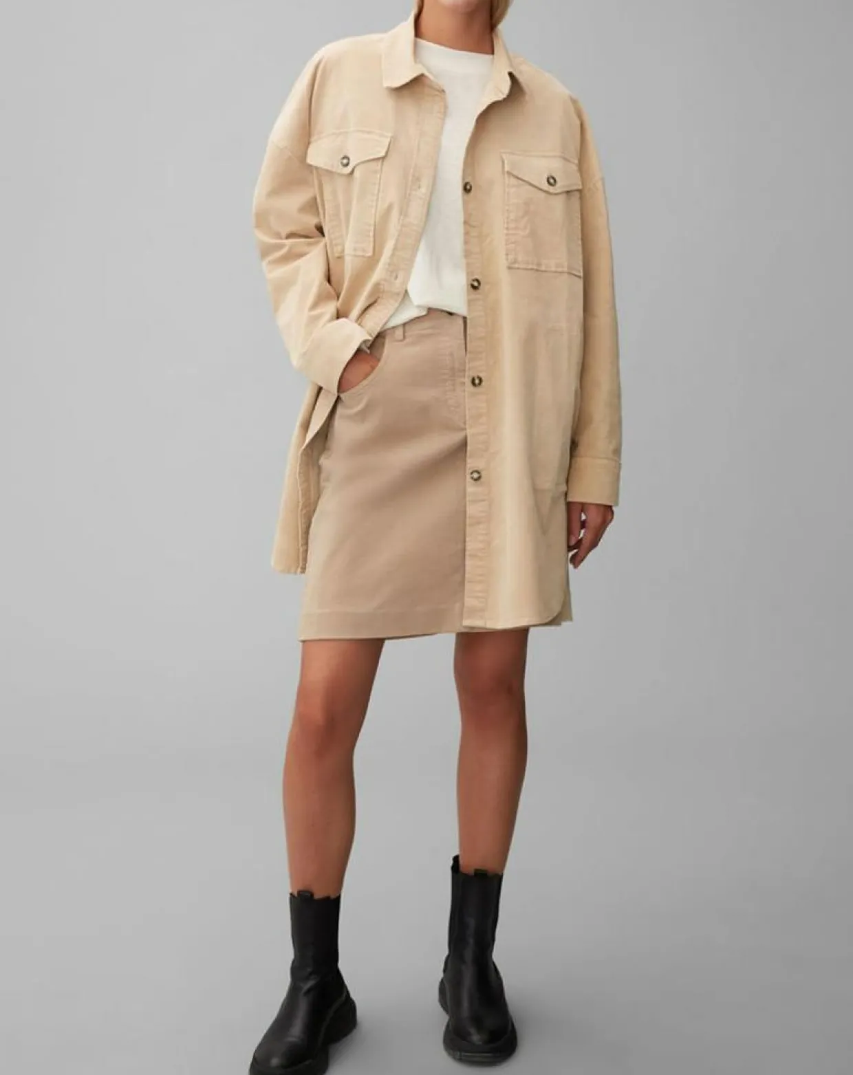 Femme Marc O'Polo Chemises^Chemise longue Overshirt Loose beige