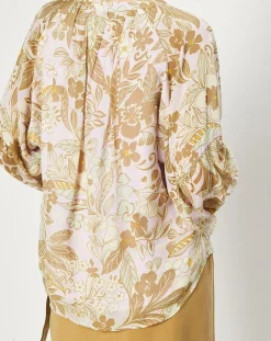 Chemise manches longues à Fleurs beige/écru-Esprit New