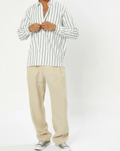 Homme Marc O'Polo Chemises^Chemise manches longues Rayée Poche blanc/noir