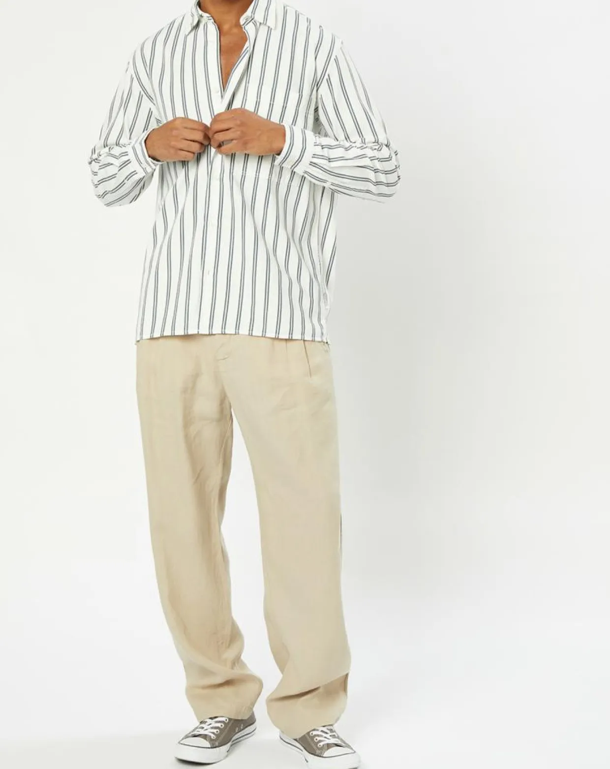 Homme Marc O'Polo Chemises^Chemise manches longues Rayée Poche blanc/noir