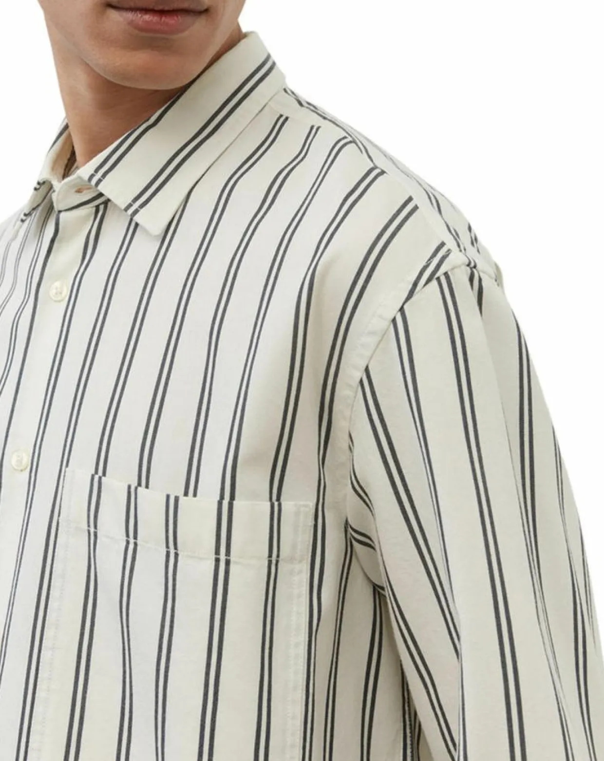 Homme Marc O'Polo Chemises^Chemise manches longues Rayée Poche blanc/noir