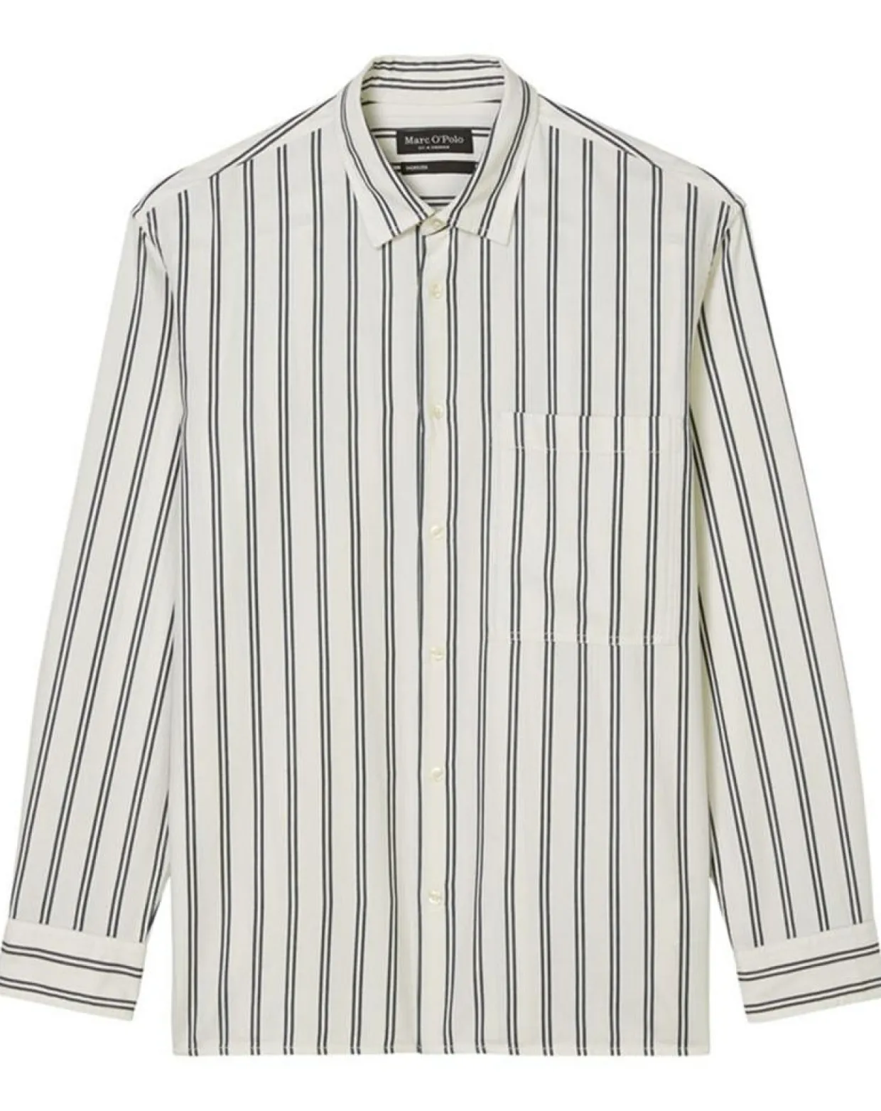 Homme Marc O'Polo Chemises^Chemise manches longues Rayée Poche blanc/noir