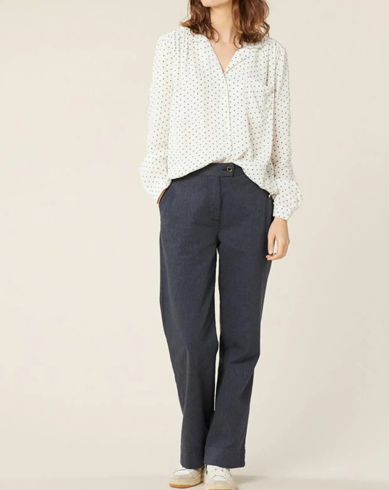 Chemise Massonne à pois écrue-Harris Wilson New