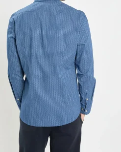 Homme Marc O'Polo Chemises^Chemise Micro Motif Velours bleu foncé