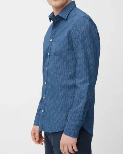 Homme Marc O'Polo Chemises^Chemise Micro Motif Velours bleu foncé