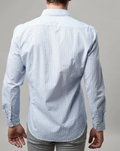 Homme Marc O'Polo Chemises^Chemise Micro Motif Vélo blanc/bleu