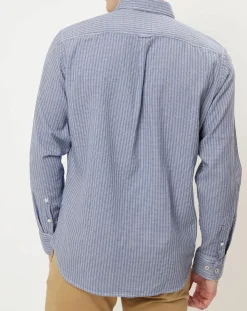 Chemise motifs texturés regular fit bleu/blanc-Marc O'Polo New