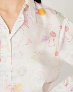 Chemise Natacha Croquis imprimée écrue-Manoush Hot